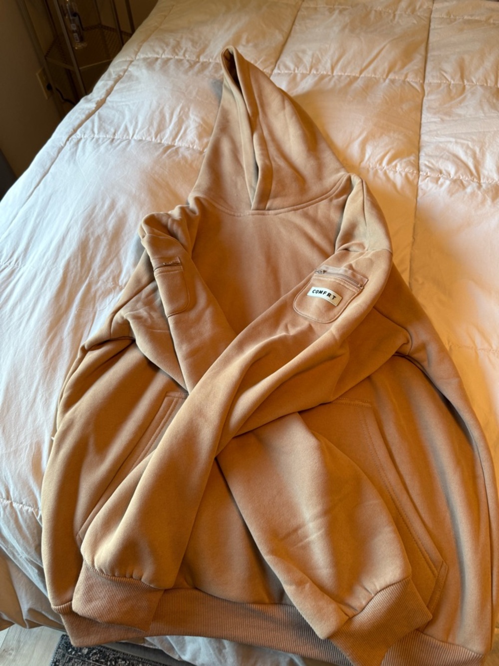 Cozy Oversized Tan Hoodie Sweatshirt